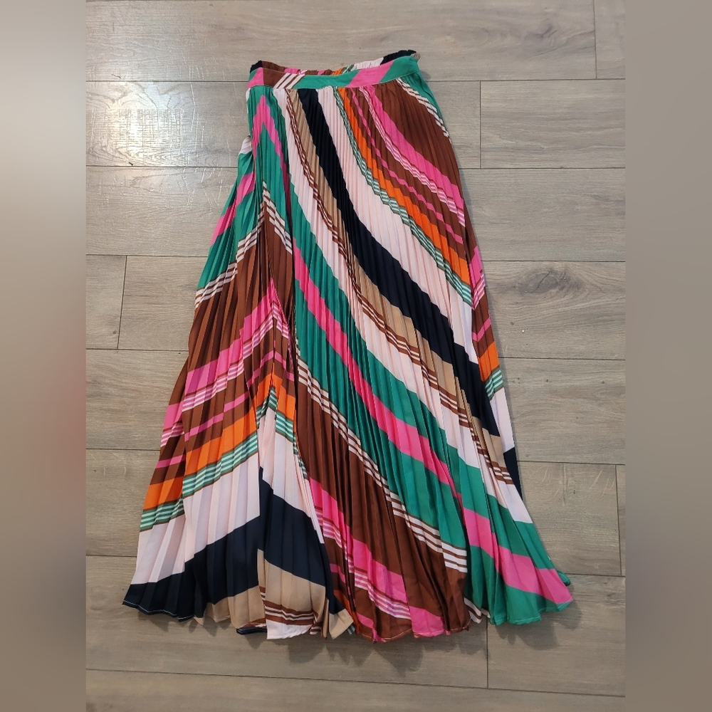 Mauve Anthropologie Skirt Coloful Fanned 0